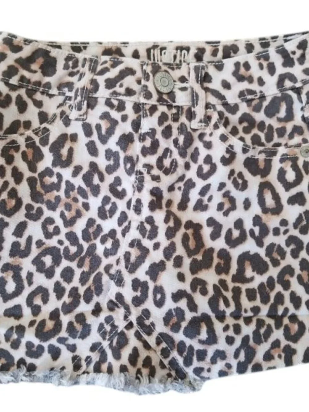 JUSTICE Animal Print Frayed Hemline Denim Skort Girls Size 7